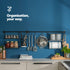 Kitchen Roll Holder with Shelf - Black